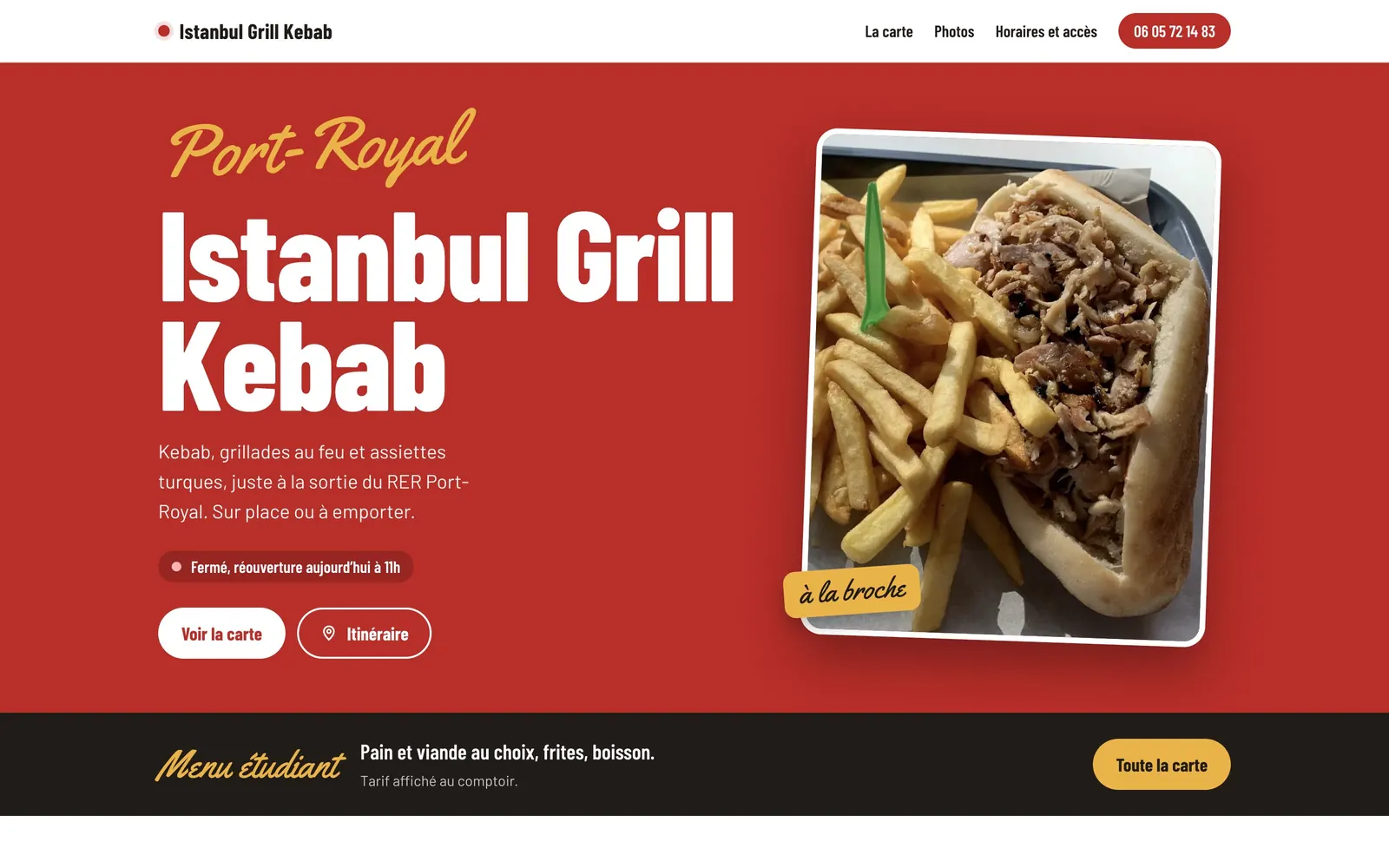 Démo du site Istanbul Grill Kebab